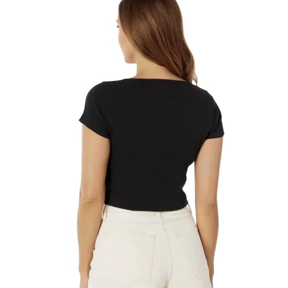 Madewell Ribbed Henley High-Crop Tee Women’s size XS - Picture 5 of 5